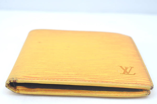 Auth Louis Vuitton Epi Porte Billet Carte Credit Monnaie Wallet Yellow LV 0380J