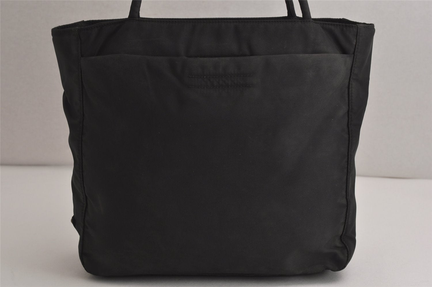 Authentic PRADA Vintage Nylon Tessuto Tote Hand Bag Black 0382K