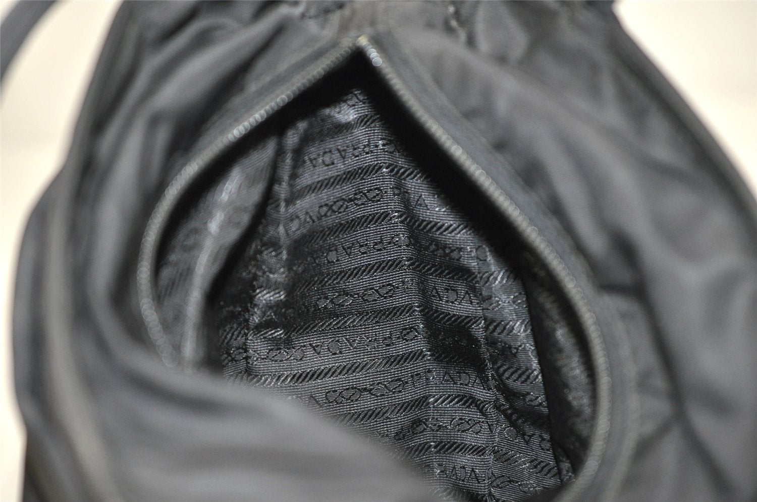 Authentic PRADA Vintage Nylon Tessuto Tote Hand Bag Black 0382K