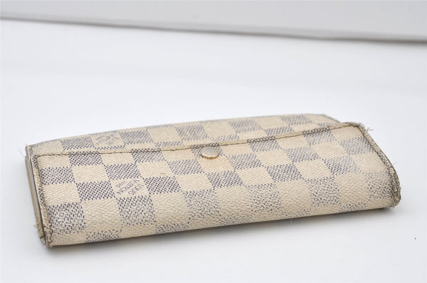 Authentic Louis Vuitton Damier Azur Portefeuille Sarah Wallet N61735 LV 0383J