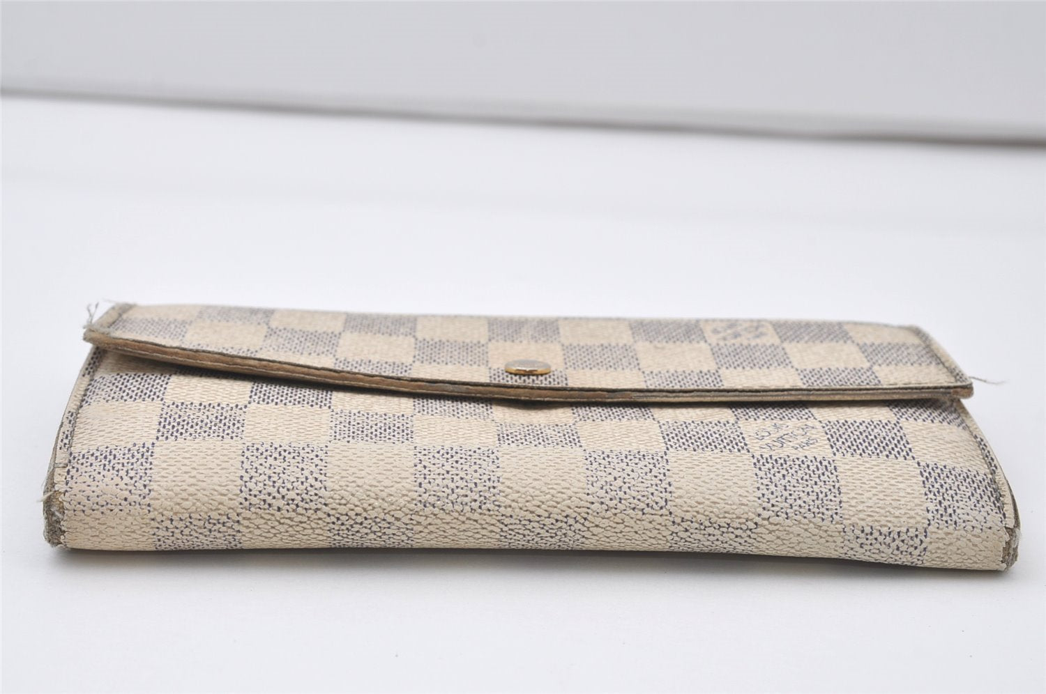 Authentic Louis Vuitton Damier Azur Portefeuille Sarah Wallet N61735 LV 0383J