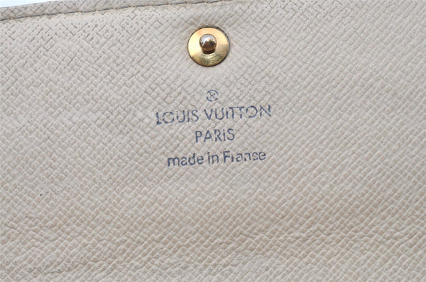 Authentic Louis Vuitton Damier Azur Portefeuille Sarah Wallet N61735 LV 0383J