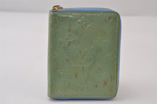 Authentic Louis Vuitton Vernis Bloom Bifold Wallet Light Green M91016 LV 0384J