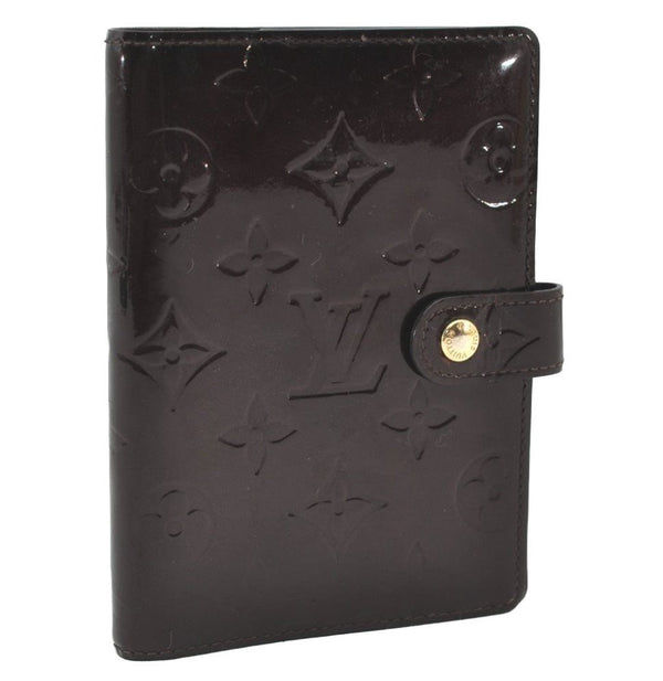 Auth Louis Vuitton Vernis Agenda PM Notebook Cover Wine Red R21072 Junk 0385J