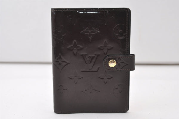 Auth Louis Vuitton Vernis Agenda PM Notebook Cover Wine Red R21072 Junk 0385J