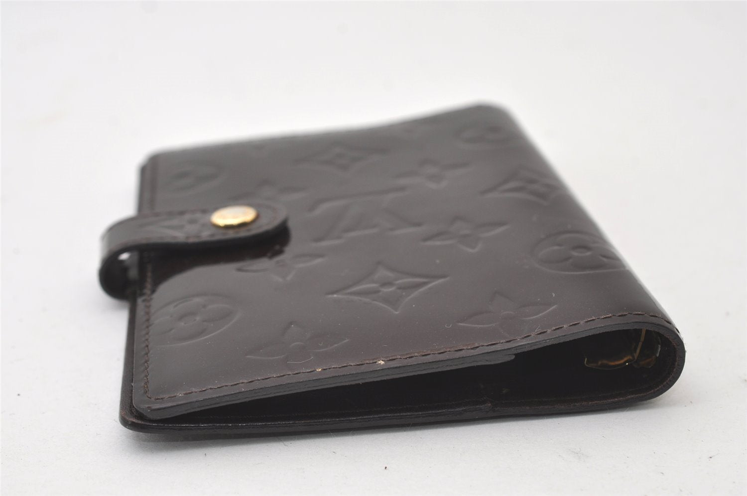 Auth Louis Vuitton Vernis Agenda PM Notebook Cover Wine Red R21072 Junk 0385J