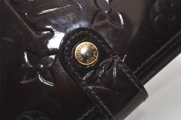 Auth Louis Vuitton Vernis Agenda PM Notebook Cover Wine Red R21072 Junk 0385J