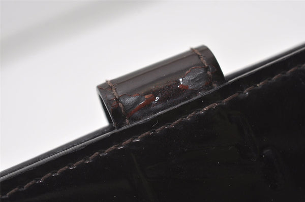 Auth Louis Vuitton Vernis Agenda PM Notebook Cover Wine Red R21072 Junk 0385J