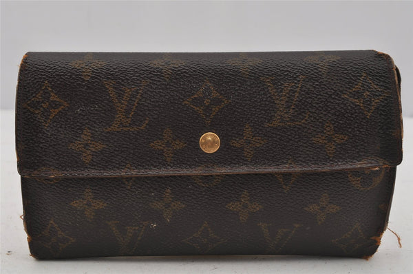 Authentic Louis Vuitton Monogram Bifold Long Wallet Purse 3Set LV 0386J