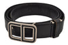 Authentic Christian Dior Belt Leather Size 82-87cm 32.3-34.3" Black CD 0387K