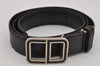 Authentic Christian Dior Belt Leather Size 82-87cm 32.3-34.3" Black CD 0387K