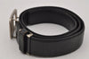 Authentic Christian Dior Belt Leather Size 82-87cm 32.3-34.3" Black CD 0387K