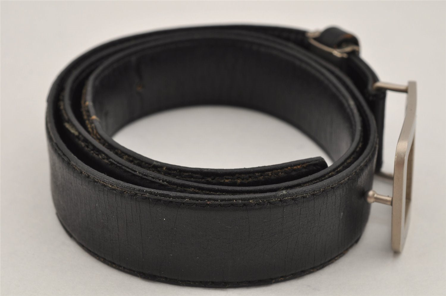 Authentic Christian Dior Belt Leather Size 82-87cm 32.3-34.3