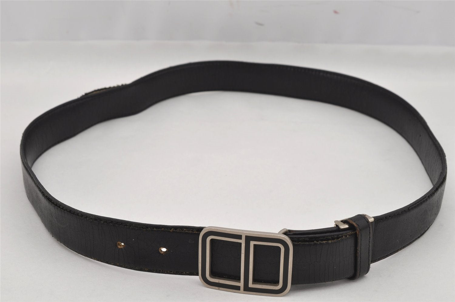 Authentic Christian Dior Belt Leather Size 82-87cm 32.3-34.3