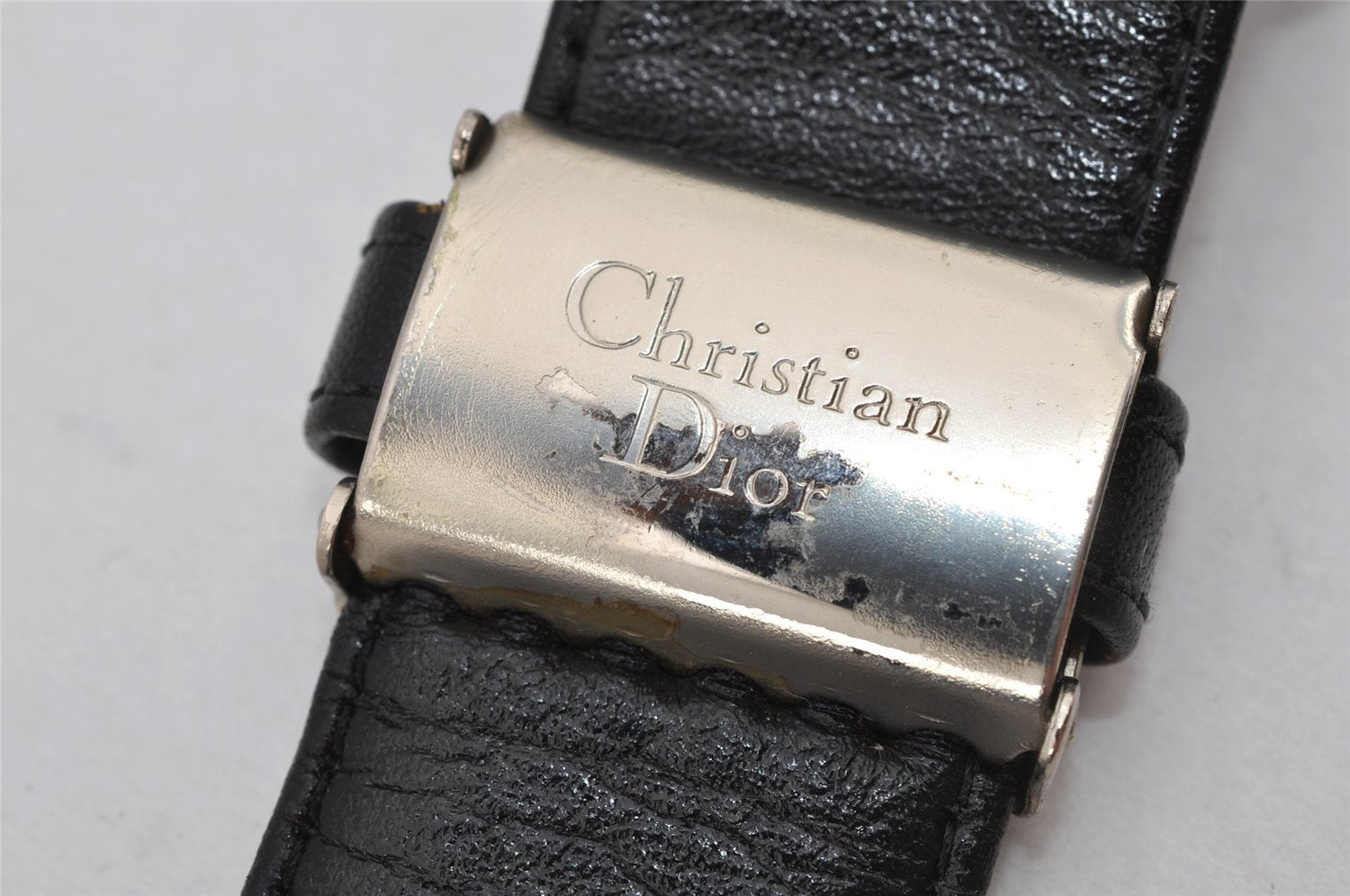 Authentic Christian Dior Belt Leather Size 82-87cm 32.3-34.3