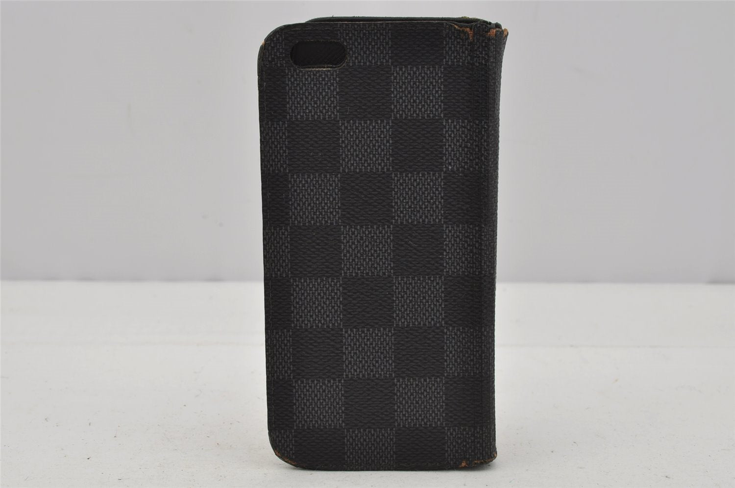 Authentic Louis Vuitton Damier Graphite Folio Iphone 6 Case N61265 Black 0388J