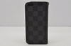 Authentic Louis Vuitton Damier Graphite Folio Iphone 6 Case N61265 Black 0388J