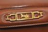 Authentic CELINE Horse Carriage Chain Shoulder Cross Bag Leather Brown 0388K