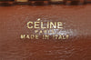 Authentic CELINE Horse Carriage Chain Shoulder Cross Bag Leather Brown 0388K