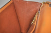 Authentic CELINE Horse Carriage Chain Shoulder Cross Bag Leather Brown 0388K