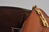 Authentic CELINE Horse Carriage Chain Shoulder Cross Bag Leather Brown 0388K