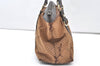 Authentic GUCCI Micro GG Nylon Leather Abbey Shoulder Tote Bag Brown 0389J