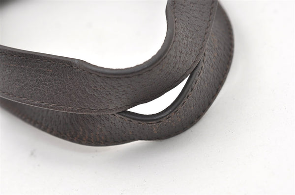 Authentic GUCCI Micro GG Nylon Leather Abbey Shoulder Tote Bag Brown 0389J