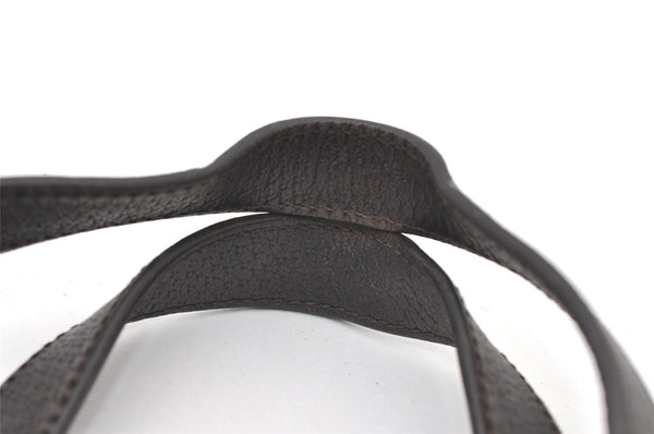 Authentic GUCCI Micro GG Nylon Leather Abbey Shoulder Tote Bag Brown 0389J