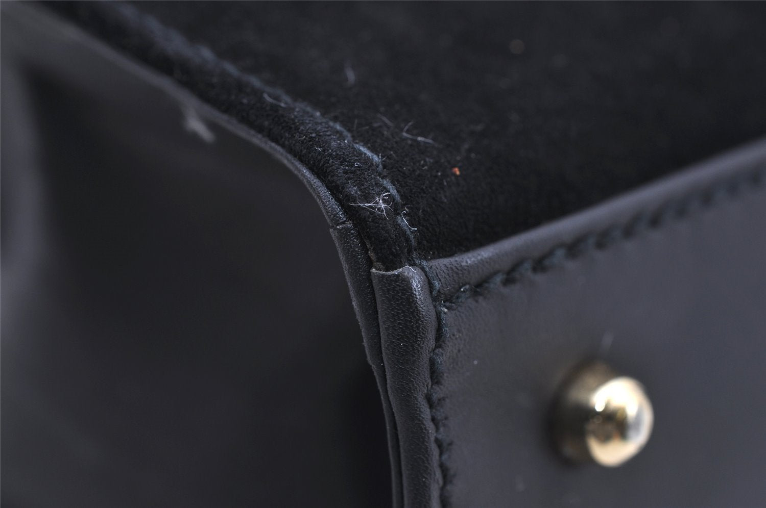 Authentic GUCCI 2Way Shoulder Hand Bag Purse Suede Leather Black Junk 0390J