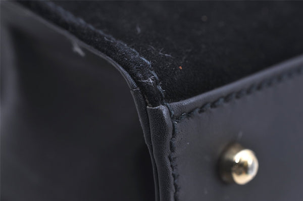 Authentic GUCCI 2Way Shoulder Hand Bag Purse Suede Leather Black Junk 0390J