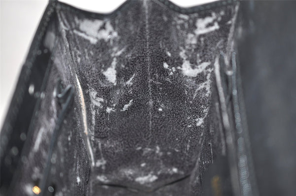 Authentic GUCCI 2Way Shoulder Hand Bag Purse Suede Leather Black Junk 0390J