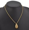 Authentic Christian Dior Gold Tone Chain Rhinestone Pendant Necklace CD 0390K