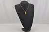 Authentic Christian Dior Gold Tone Chain Rhinestone Pendant Necklace CD 0390K