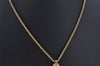 Authentic Christian Dior Gold Tone Chain Rhinestone Pendant Necklace CD 0390K