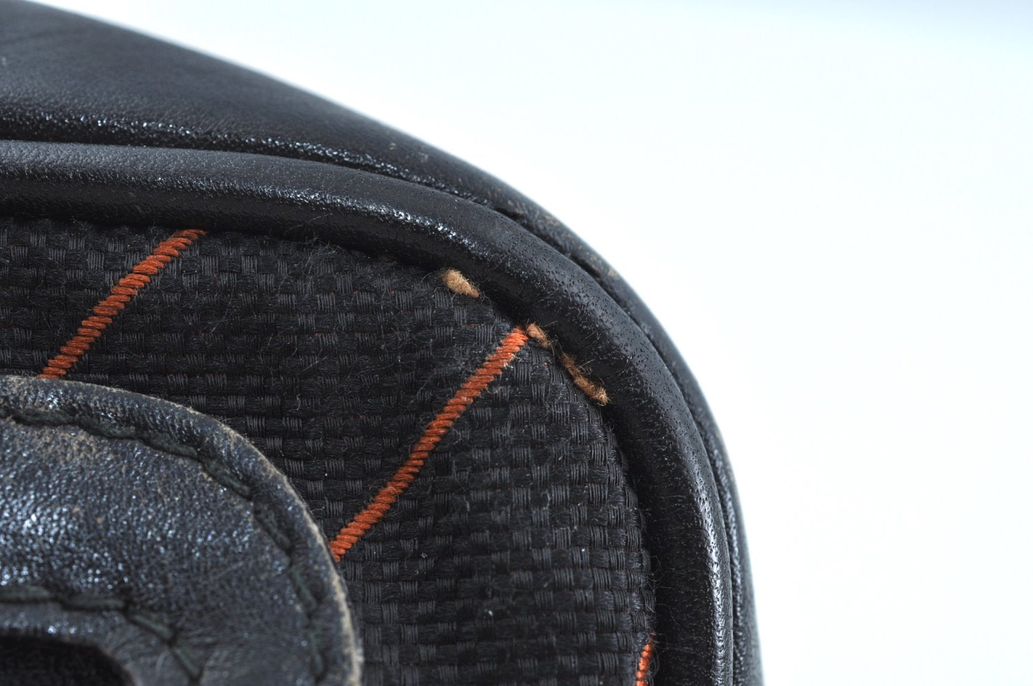 Authentic GUCCI Shooting Star Clutch Hand Bag Purse Canvas Leather Black 0391J