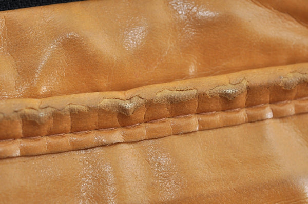 Authentic GUCCI Shooting Star Clutch Hand Bag Purse Canvas Leather Black 0391J