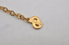 Authentic Christian Dior Gold Tone Chain Rhinestone Pendant Necklace CD 0391K