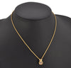 Authentic Christian Dior Gold Tone Chain Rhinestone Pendant Necklace CD 0393K