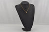 Authentic Christian Dior Gold Tone Chain Rhinestone Pendant Necklace CD 0393K