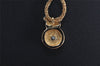 Authentic Christian Dior Gold Tone Chain Rhinestone Pendant Necklace CD 0393K