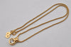 Authentic Christian Dior Gold Tone Chain Rhinestone Pendant Necklace CD 0393K