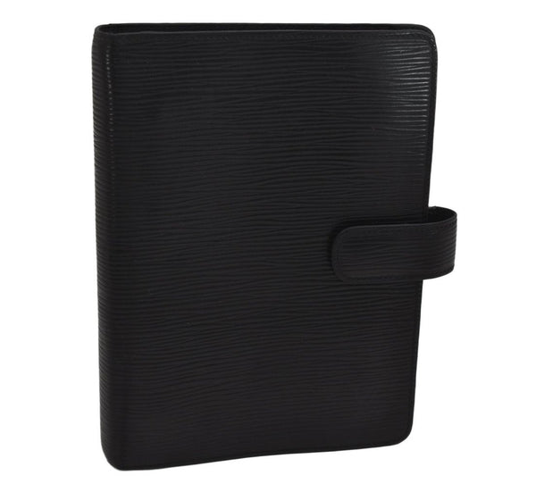 Authentic Louis Vuitton Epi Agenda MM Notebook Cover Black R20202 LV 0394K