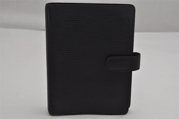 Authentic Louis Vuitton Epi Agenda MM Notebook Cover Black R20202 LV 0394K