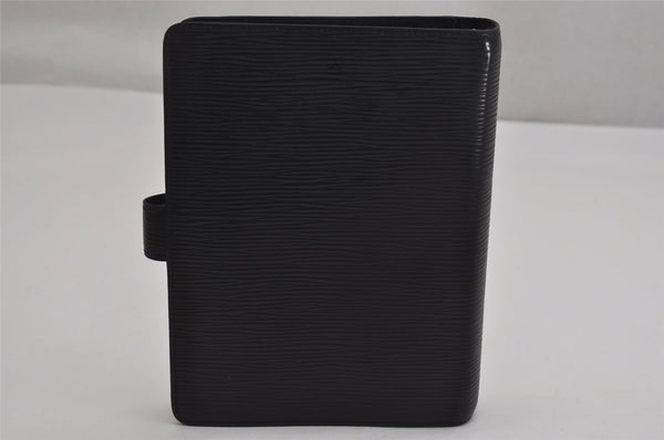 Authentic Louis Vuitton Epi Agenda MM Notebook Cover Black R20202 LV 0394K