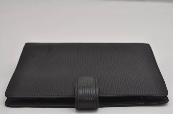 Authentic Louis Vuitton Epi Agenda MM Notebook Cover Black R20202 LV 0394K