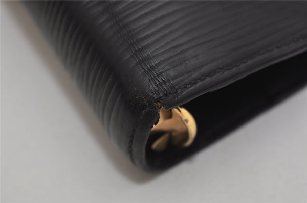 Authentic Louis Vuitton Epi Agenda MM Notebook Cover Black R20202 LV 0394K