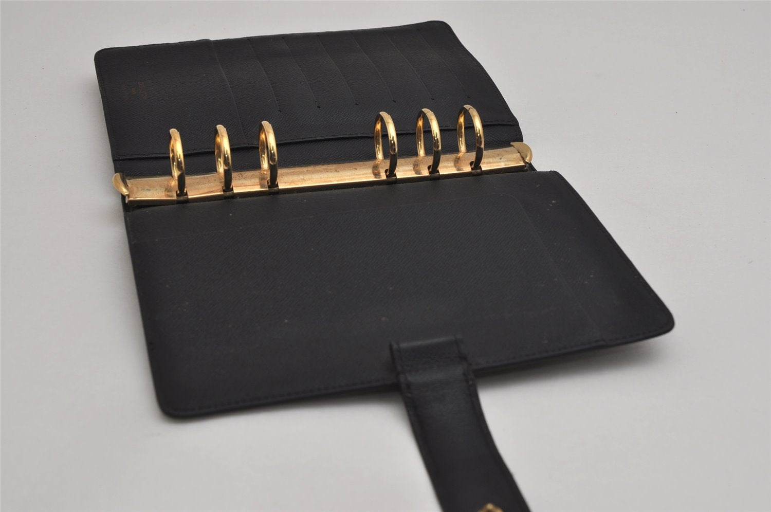 Authentic Louis Vuitton Epi Agenda MM Notebook Cover Black R20202 LV 0394K