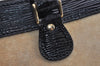 Authentic FENDI Vintage Tote Hand Bag Purse Leather Enamel Beige Black 0395K