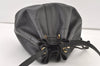 Authentic YVES SAINT LAURENT Shoulder Drawstring Bag Purse Leather Black 0396K