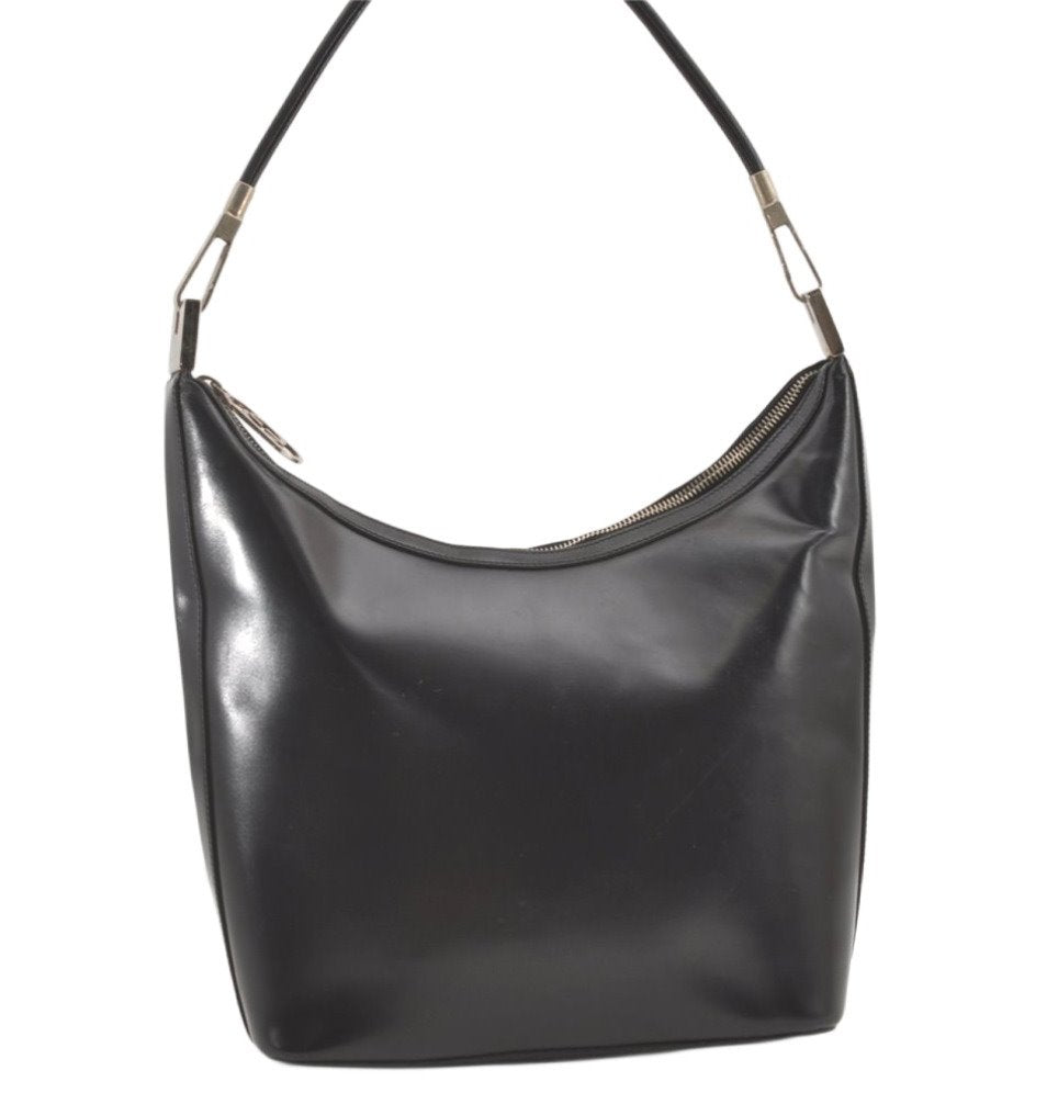 Authentic GUCCI Vintage Shoulder Hand Bag Purse Leather 0013814 Black 0397K